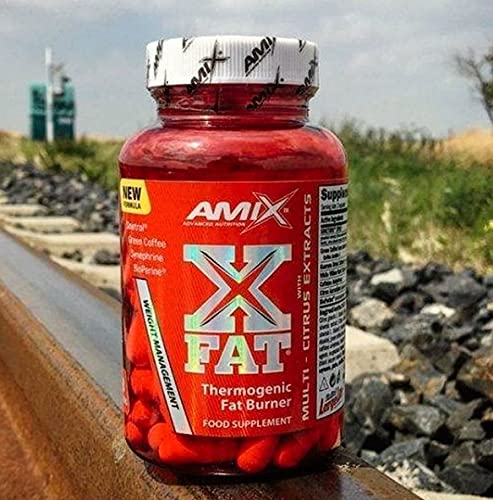 Amix - X-Fat Thermogenic Fat Burner - Suplemento Alimenticio - Quemador de Grasa - Con 7 Ingredientes de Alta Potencia - Nutrición Deportiva - Contiene 90 Cápsulas