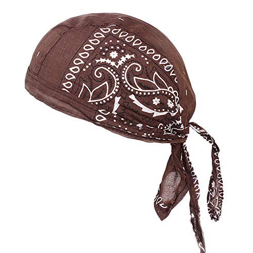 Amorar Gorra de verano, pañuelo para la cabeza, para adultos, transpirable, para deporte, bicicleta, motocicleta, gorro para dormir, gorro pirata, pañuelo para la frente, de algodón