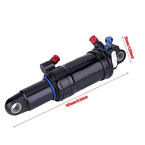 Amortiguador Trasero del Aire de la Bici de montaña, suspensión del Amortiguador de Choque Trasero del Aire de la Bici de montaña del Acero Negro con Bloqueo(165 * 35 mm / 6.5 * 1.38 Pulgadas)