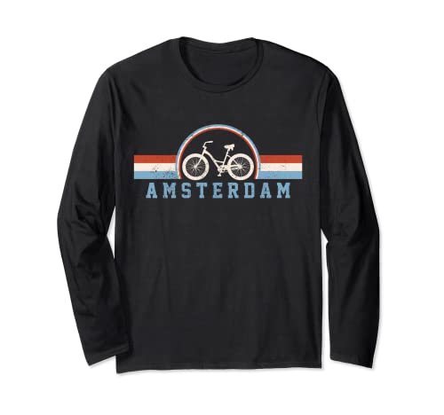 Amsterdam Bicicleta Holanda Holanda Holanda Bicicleta Holandesa Vintage Manga Larga