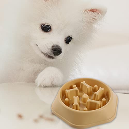 AMZLORD Alimentación para perros de mascotas Cuencos de alimentos de plástico para cachorros ralentizar el alimentador para comer plato para prevenir la obesidad Suministros para mascotas