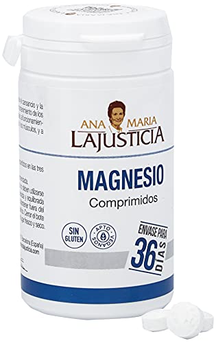 Ana Maria Lajusticia - Cloruro de magnesio – 147 comp. Disminuye el cansancio y la fatiga, mejora el funcionamiento del sistema nervioso. Apto para veganos. Envase para 36 días de tratamiento.