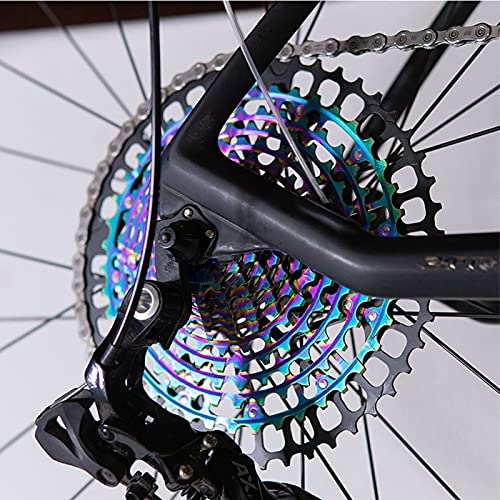 Anazoo Cassette para Bicicleta MTB de 11 velocidades, buje estándar 11-50T de Acero Ultraligero 11S Ultimate HG Compatible con Shimano Sram (Excepto XD y Micro Spline)(Color:Rainbow,Size:11S-50T)