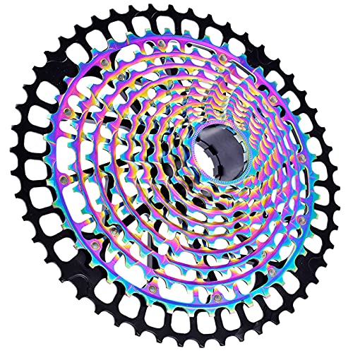 Anazoo Cassette para Bicicleta MTB de 11 velocidades, buje estándar 11-50T de Acero Ultraligero 11S Ultimate HG Compatible con Shimano Sram (Excepto XD y Micro Spline)(Color:Rainbow,Size:11S-50T)