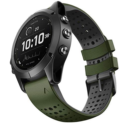 ANBEST 22mm Correa de Silicona Compatible con Fenix 6/Fenix 5/Fenix 6 Pro/Fenix 5 Plus Pulsera, Pulsera de Repuesto de con Liberación Rápida para Forerunner 935/945 Smart Watch