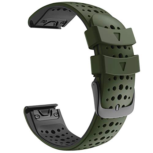 ANBEST 22mm Correa de Silicona Compatible con Fenix 6/Fenix 5/Fenix 6 Pro/Fenix 5 Plus Pulsera, Pulsera de Repuesto de con Liberación Rápida para Forerunner 935/945 Smart Watch