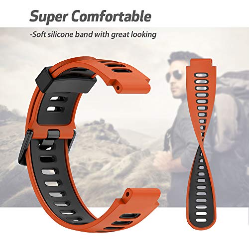 ANBEST Correa de Silicona Compatible para Forerunner 235/735XT/220/230/620/630 Pulsera de Reemplazo Correa Adecuado para Approach S20/S5/S6 Smart Watch, Naranja/Negro