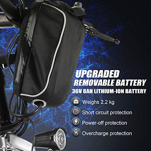 ANCHEER Bicicleta Eléctrica Plegable 26 Pulgadas, Batería de Litio 36 V 8 Ah, Motor Sin Escobillas 250 W, 26" E-Bike 21 Velocidades para Adultos