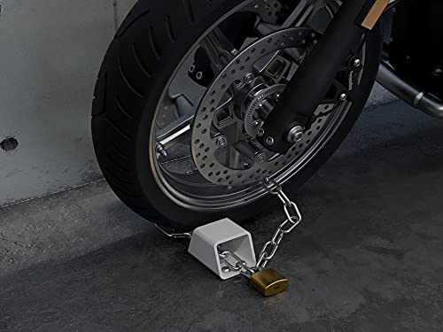 Anclaje antirrobo de alta seguridad para moto. Cepo de suelo o pared.