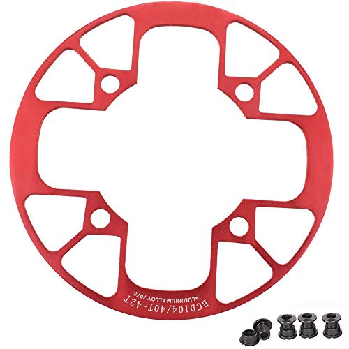 ANCLLO Protector de plato de bicicleta de montaña, aleación de aluminio fácil de instalar el protector de dientes de biela de rueda para 32 ~ 34T piñones de plato