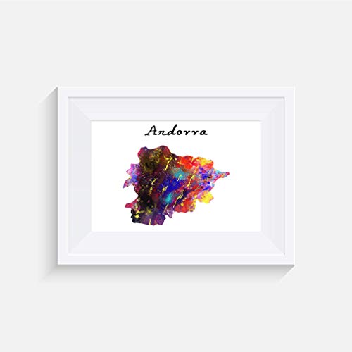 Andorra Inspirado - Impresión - Póster - acuarela - pared arte - varias Tamaños(Marco no incluido)