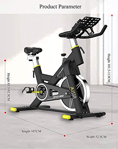 ANEWSIR Bicicleta Estática Bici Spinning Indoor, Sportstech Bicicleta con Pantalla LCD/Correa silenciosa/Pulsómetro/Soporte para iPad/Resistencia Magnética/Asiento Suave Ajustable. Hasta 200Kg.