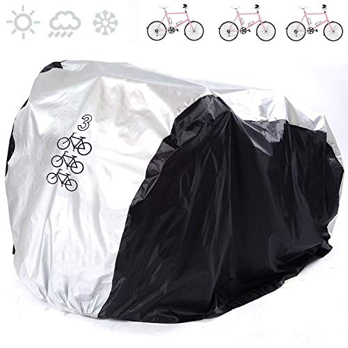 ANFTOP Funda para Bicicleta Funda Protector de Polyester Cubierta Impermeable de Bicicleta para 3 Bicicletas de 200 x 105 x 110 cm