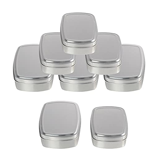 Angoily 8 Unidades Tapa de Tornillo Latas Cuadradas de Aluminio Latas Vacías de Almacenamiento Latas para Muestras de Maquillaje Crema Loción Vela Fabricación de Arte Artesanal