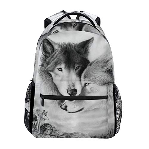 Animal Salvaje Lobo Mochila Infantiles para Niños Niñas Hombro Mochilas para Portátil De Viaje Mujeres Hombres