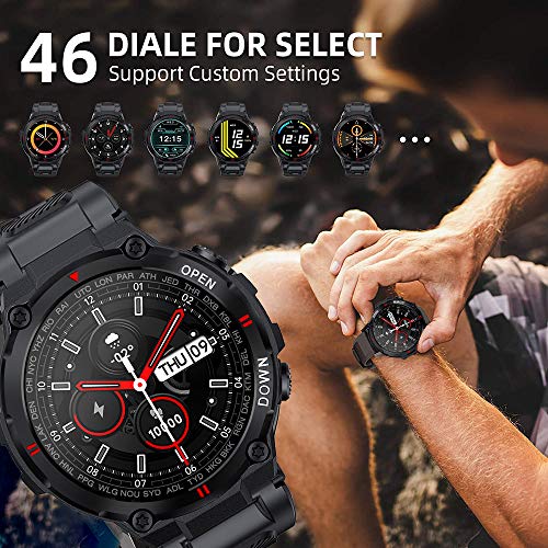 ANSUNG Relojes Inteligente Hombre,Smartwatch con Llamadas Pulsómetro Presión Arterial, Monito de Sueño,Podómetro Pulsera Reloj Impermeable para Android iOS y Xiaomi Huawei iPhone（ Negro）