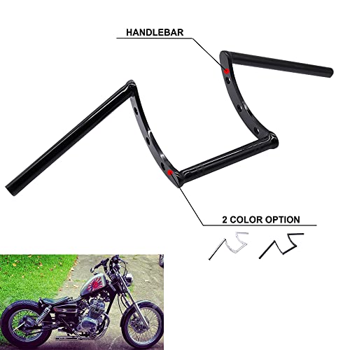 AnXin - Manillar Z Bar 22 mm 7/8" para moto Harley, Triumph, Drag, Custom, Bobber, Chopper, Cruisers, Softail, Dyna y Sportster