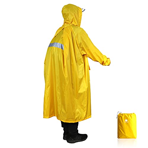 Anyoo Unisex Rain Coat Senderismo Impermeable Empaquetado Impermeable Largo