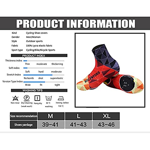 AOKUO Cubiertas de Zapatos de Ciclismo, Zapatos de Bicicleta por Carretera, Altamente estirado, Ciclismo con Cubiertas de Zapatos con Cremallera para Ciclismo MTB Bicicleta Unisex (Color : M)