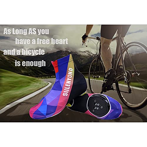 AOKUO Cubiertas de Zapatos de Ciclismo, Zapatos de Bicicleta por Carretera, Altamente estirado, Ciclismo con Cubiertas de Zapatos con Cremallera para Ciclismo MTB Bicicleta Unisex (Color : L)