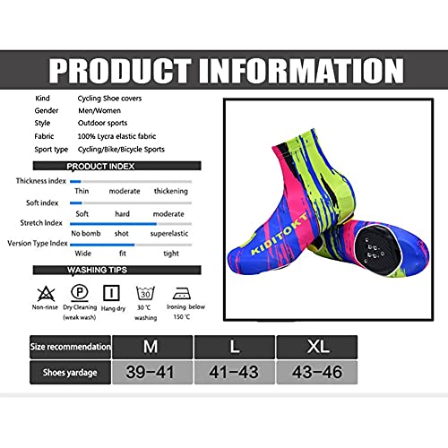 AOKUO Cubiertas de Zapatos de Ciclismo, Zapatos de Bicicleta por Carretera, Altamente estirado, Ciclismo con Cubiertas de Zapatos con Cremallera para Ciclismo MTB Bicicleta Unisex (Color : L)