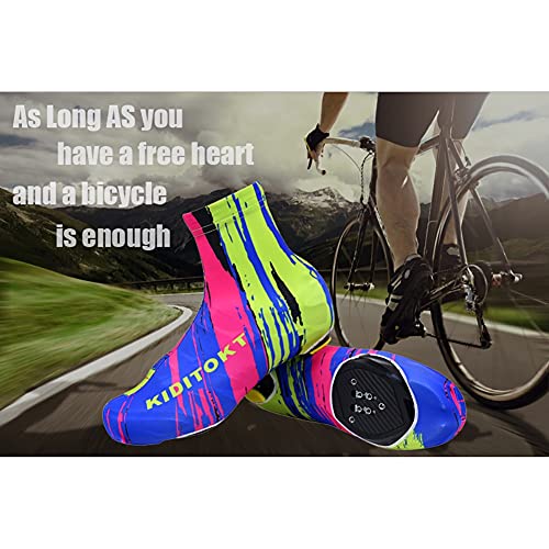 AOKUO Cubiertas de Zapatos de Ciclismo, Zapatos de Bicicleta por Carretera, Altamente estirado, Ciclismo con Cubiertas de Zapatos con Cremallera para Ciclismo MTB Bicicleta Unisex (Color : L)