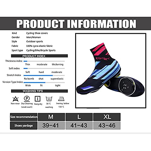 AOKUO Cubiertas de Zapatos de Ciclismo, Zapatos de Bicicleta por Carretera, Altamente estirado, Ciclismo con Cubiertas de Zapatos con Cremallera para Ciclismo MTB Bicicleta Unisex (Color : XL)