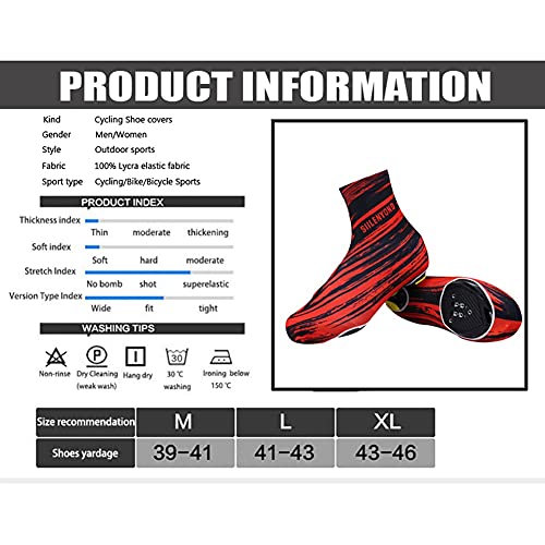 AOKUO Cubiertas de Zapatos de Ciclismo, Zapatos de Bicicleta por Carretera, Altamente estirado, Ciclismo con Cubiertas de Zapatos con Cremallera para Ciclismo MTB Bicicleta Unisex (Color : XL)