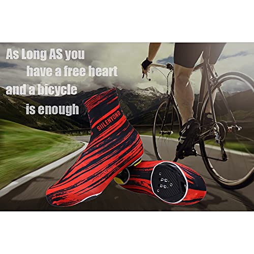 AOKUO Cubiertas de Zapatos de Ciclismo, Zapatos de Bicicleta por Carretera, Altamente estirado, Ciclismo con Cubiertas de Zapatos con Cremallera para Ciclismo MTB Bicicleta Unisex (Color : XL)