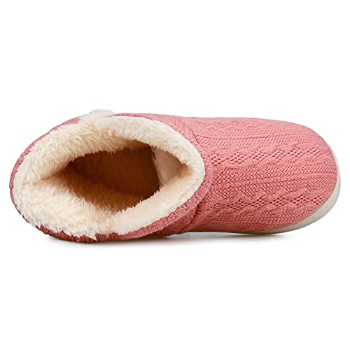 AONEGOLD Zapatillas de Casa para Mujer Hombre Invierno Cálido Felpa Pantuflas Cerradas Cómoda Suave Botas Antideslizante Rosa Talla 40 41