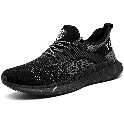 AONETIGER Zapatillas Deporte Hombre Mujer Deportivas Zapatillas de Trail Running Ligero Fitness Gym Zapatos para Casual Gimnasio Correr Sneakers Athletic Transpirables（Talla 43EU, Negro）