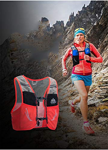 AONIJIE 2.5 L Unisex Ultra Running Chaleco de Piel Avanzada hidratación Pack para Trail Running Cycling Marathoner (Rojo -L/XL)