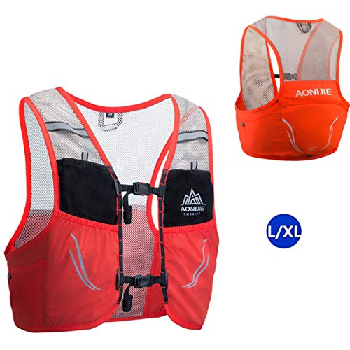 AONIJIE 2.5 L Unisex Ultra Running Chaleco de Piel Avanzada hidratación Pack para Trail Running Cycling Marathoner (Rojo -L/XL)