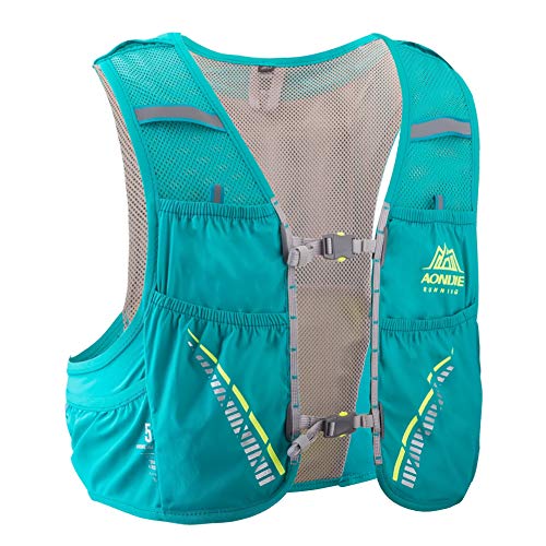 AONIJIE 5L Hombre Mujer Ligero Mochila de hidratación Superior Chaleco para Trail Running Ciclismo Marathoner Profesional (Verde menta -M/L)