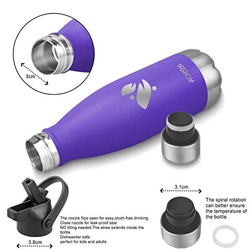 Aorin de Doble Pared con Aislamiento de Botella de Agua de Acero Inoxidable. Proceso de Recubrimiento en Polvo no es Fácil de desprenderse Resistencia al Rayado Fácil de Limpiar.(Lavender-750ml)