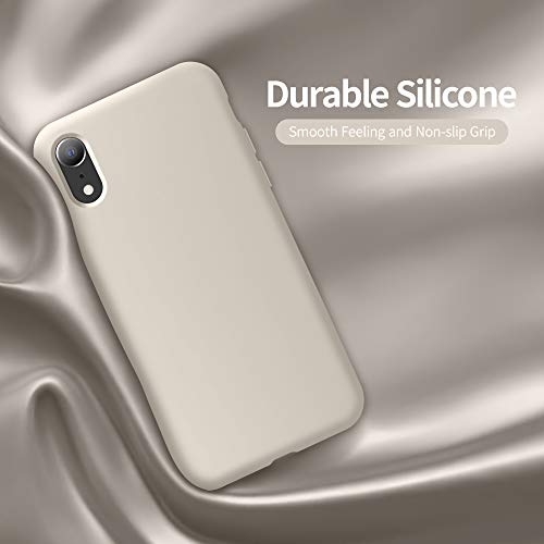 AOTESIER Funda para iPhone XR Ultra Delgada de Silicona con Protección Completa de Cuerpo [Forro de Microfibra Anti-Araños] Funda a prueba de golpes compatible con iPhone XR de 6.1 pulgadas, Piedra