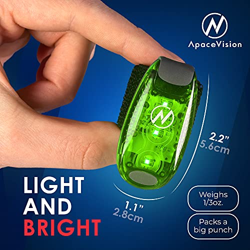 Apace Vision Luces de Seguridad LED (Paquete de 2) con Artículos Extra – Acoplable Estroboscópica / Luz para Correr Deporte Perros Bicicletas Andar y Más