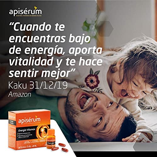 Apisérum Vitamax Viales Bebibles- Aporte de Energía Extra y Vitalidad Favorece el rendimiento físico e intelectual Con Jalea Real, Vitaminas, Minerales, Aminoácidos, Ginseng, Tratamiento para 18 días