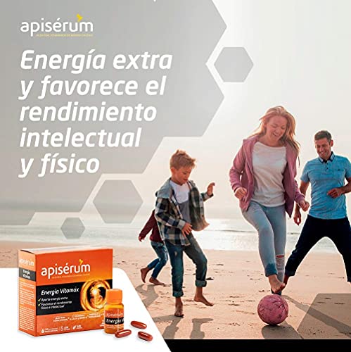 Apisérum Vitamax Viales Bebibles- Aporte de Energía Extra y Vitalidad Favorece el rendimiento físico e intelectual Con Jalea Real, Vitaminas, Minerales, Aminoácidos, Ginseng, Tratamiento para 18 días