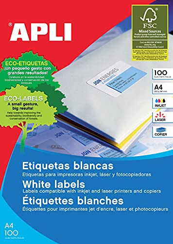 Apli 1264 - Etiquetas, 100 hojas