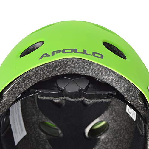 Apollo Casco para Skate/Bicicleta de la Marca Casco Ajustable para Skate, Scooter, BMX, con botón Giratorio Adecuado para niños y adultes, Disponible en Diversos tamaños y Colores…