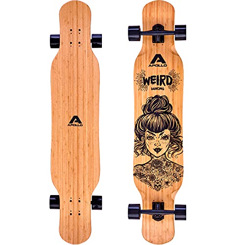 Apollo Longboard Dancing – 117 X 24 cm – Rodamientos ABEC-9 – Monopatín Longboard Elegante – Dancing para Principiantes y Expertos – Apto para Todos los Trucos y Movimientos – Cruiser Longboard