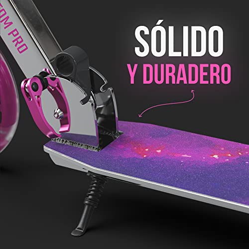 Apollo Patinete Urbano XXL Phantom Pro LED - Patinete de Grandes Ruedas de 200 m – City Scooter Plegable y Ajustable para Niños y Adultos