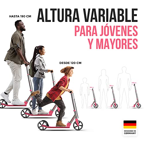 Apollo Patinete Urbano XXL Phantom Pro - Patinete de Grandes Ruedas de 200 m – City Scooter Plegable y Ajustable para Niños y Adultos