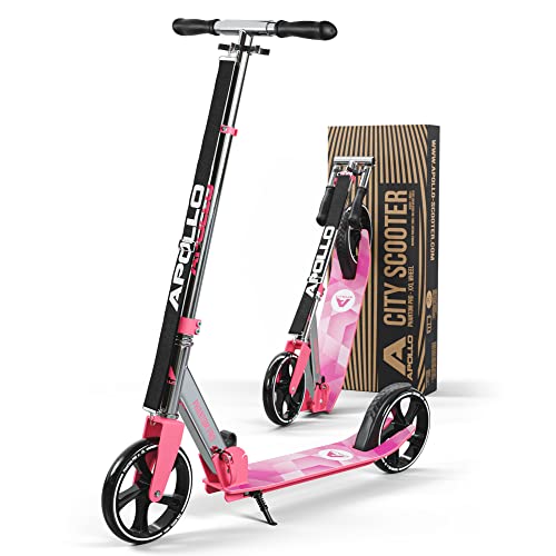 Apollo Patinete Urbano XXL Phantom Pro - Patinete de Grandes Ruedas de 200 m – City Scooter Plegable y Ajustable para Niños y Adultos