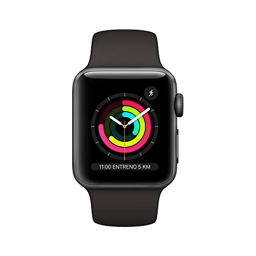 Apple Watch Series 3 (GPS, 38mm) Aluminio en Gris Espacial - Correa Deportiva Negro