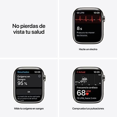 Apple Watch Series 7 (GPS + Cellular) - Caja de Acero Inoxidable en Grafito de 45 mm - Pulsera Milanese Loop en Grafito