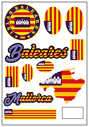 aprom Pegatina de la bandera de Mallorca de Balearen para coche, moto, moto, etc.