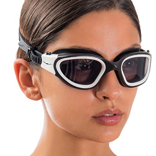 AqtivAqua DX Gafas Natacion Hombre Niño Mujer Niña (Blanco, Sombra)