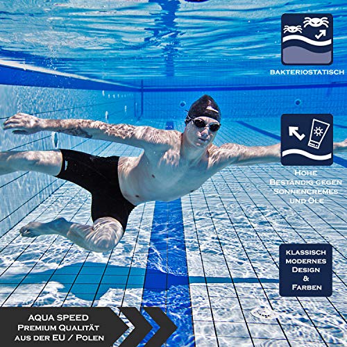 Aqua Speed Bañador Largo para Hombre | bañador Jammer hasta la Rodilla | Resistente al Cloro | protección UV | Negro | L